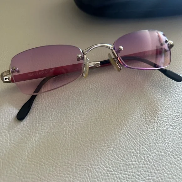 Purple Rimless Sunglasses - Picture 2 of 5